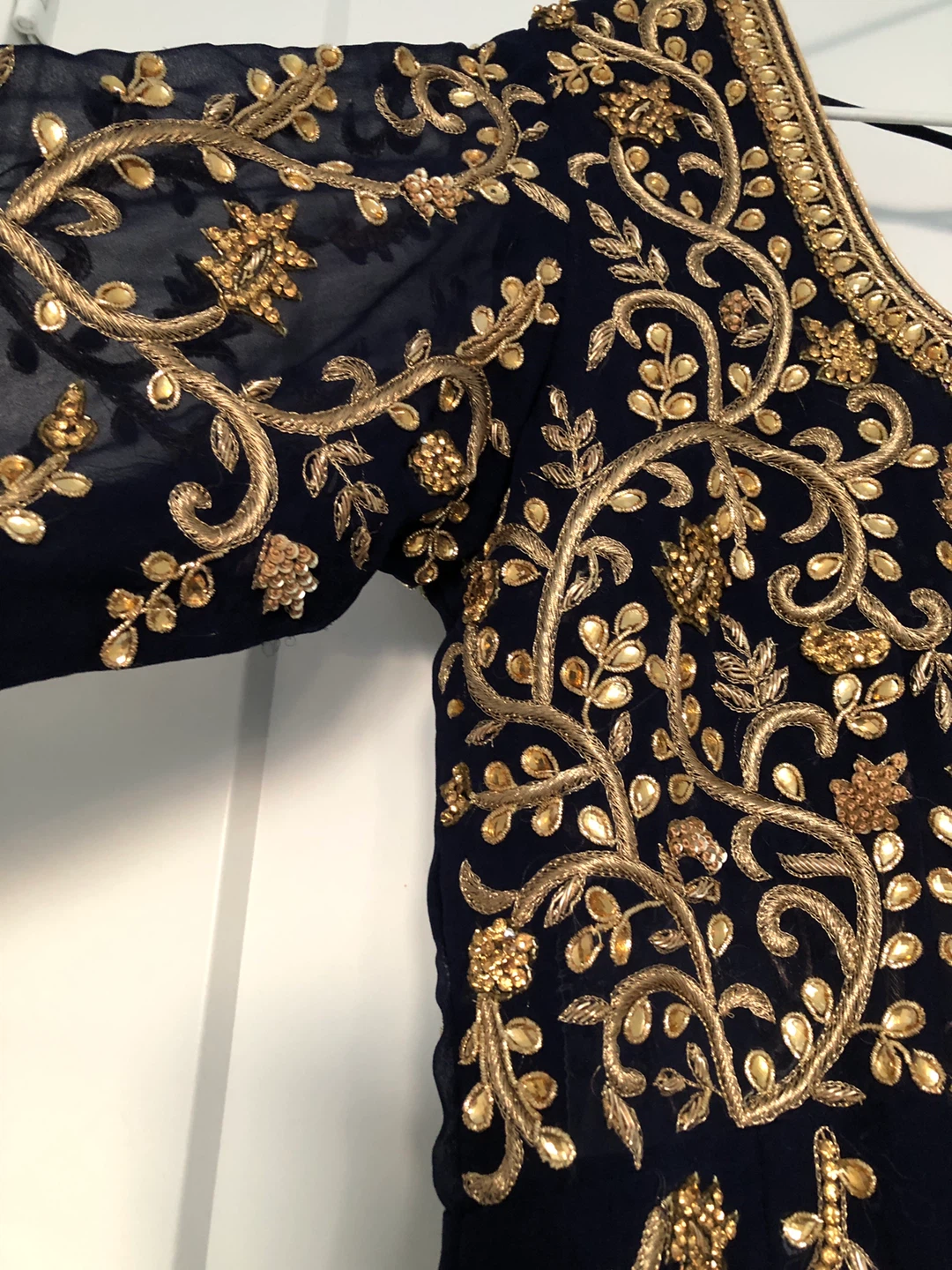 Navy Blue Embroidered Anarkali Dress - photo 2
