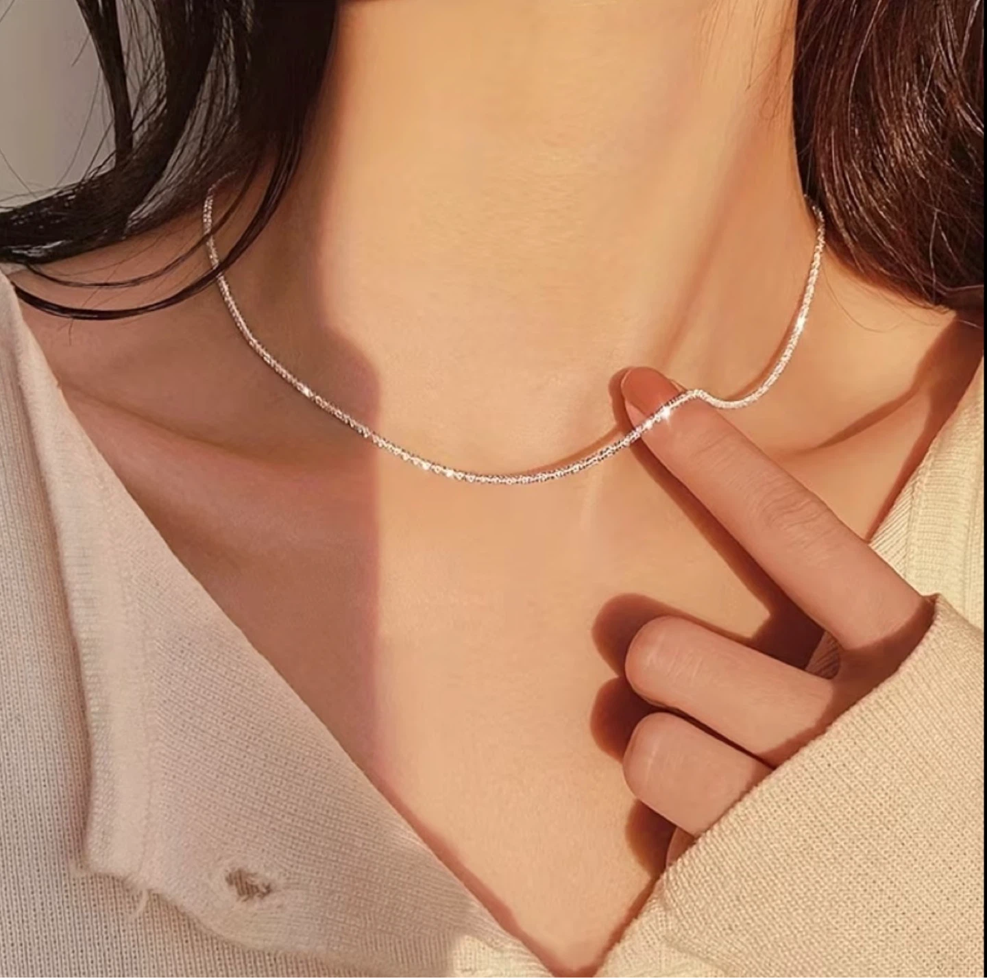 New Silver Chain Necklace & Bracelet Set - photo 4