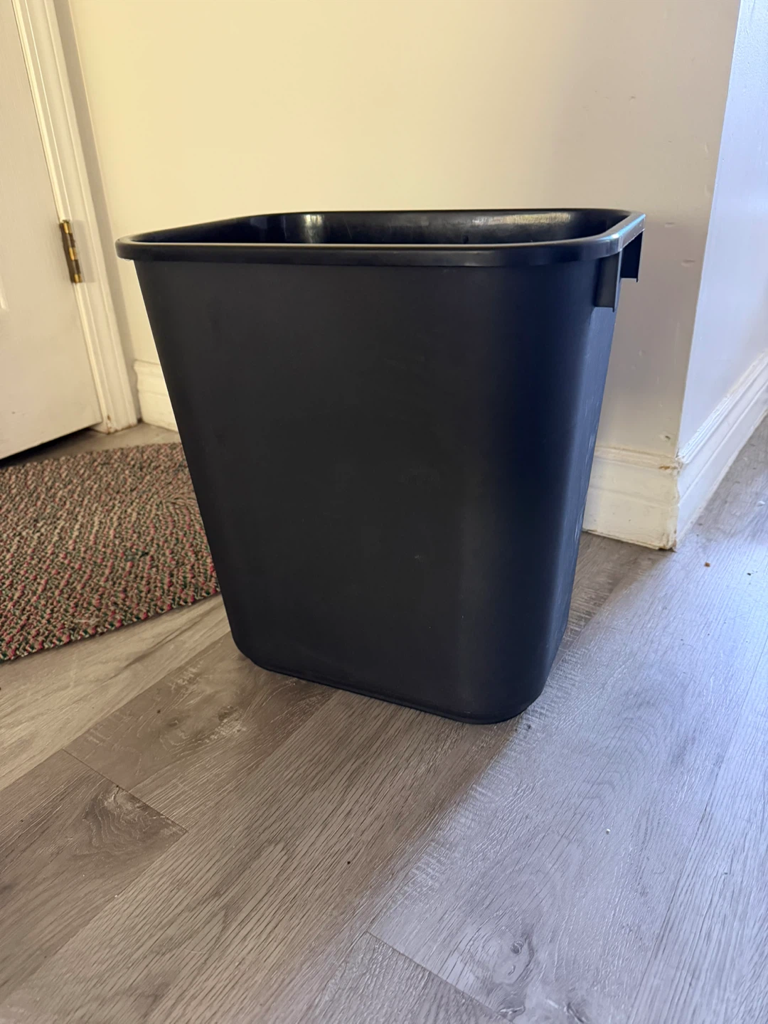 Black Plastic Waste Bin