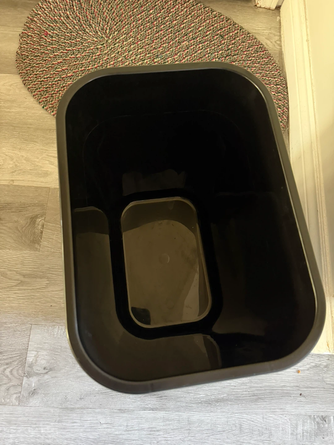 Black Plastic Waste Bin - photo 3