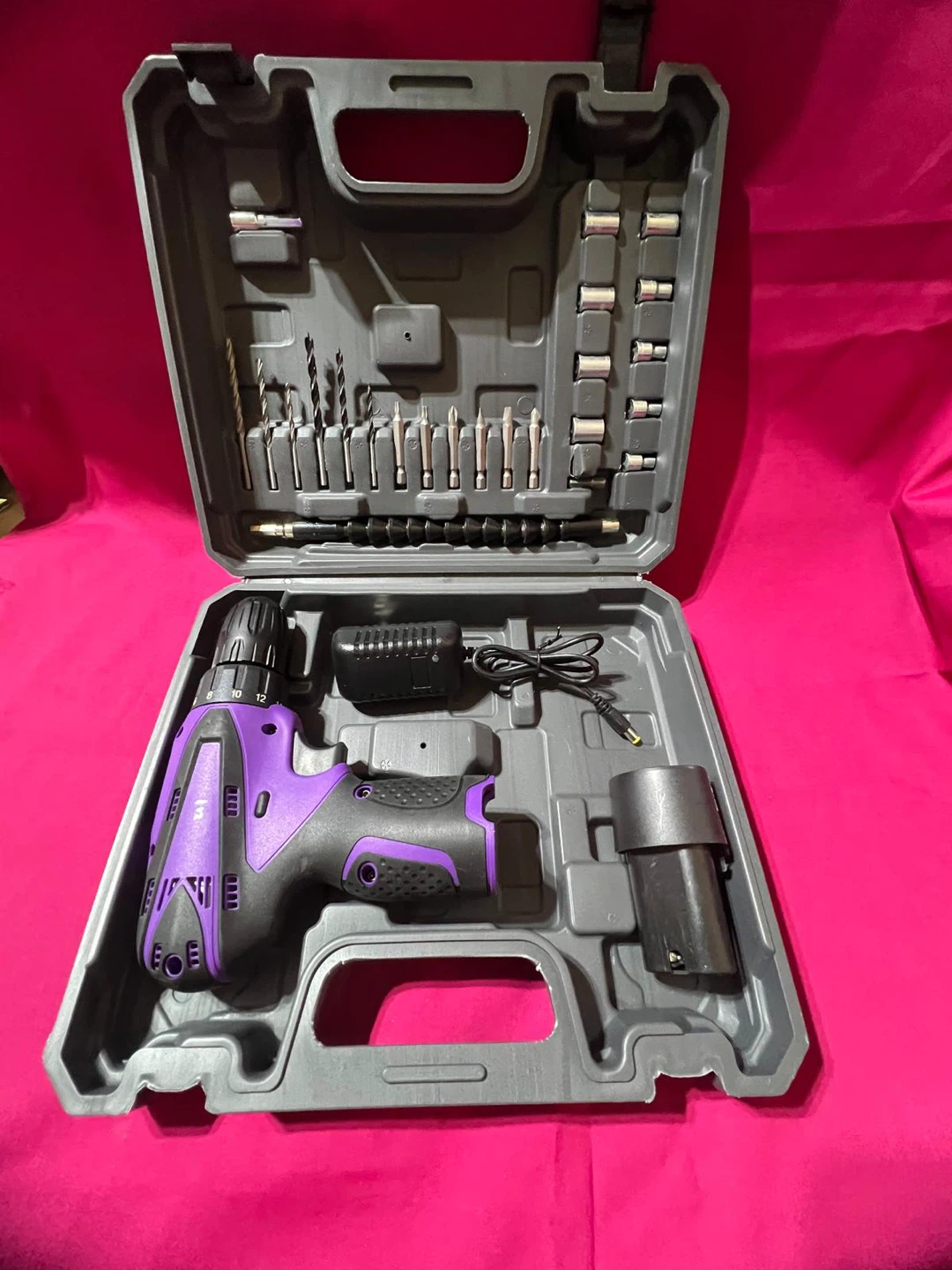 Purple Cordless Drill Set (NEW)