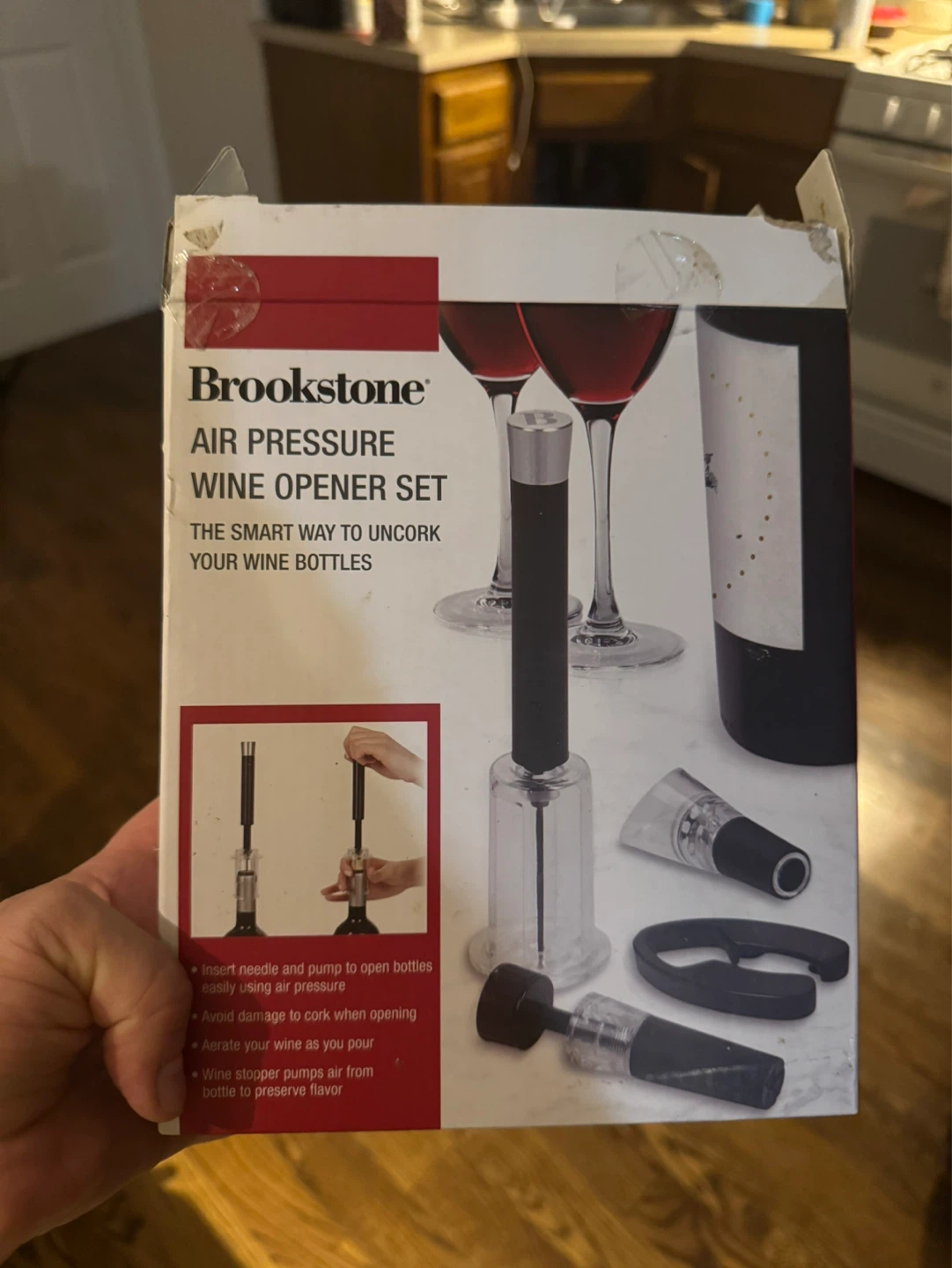 Brookstone Air Pressure Wine Opener Set