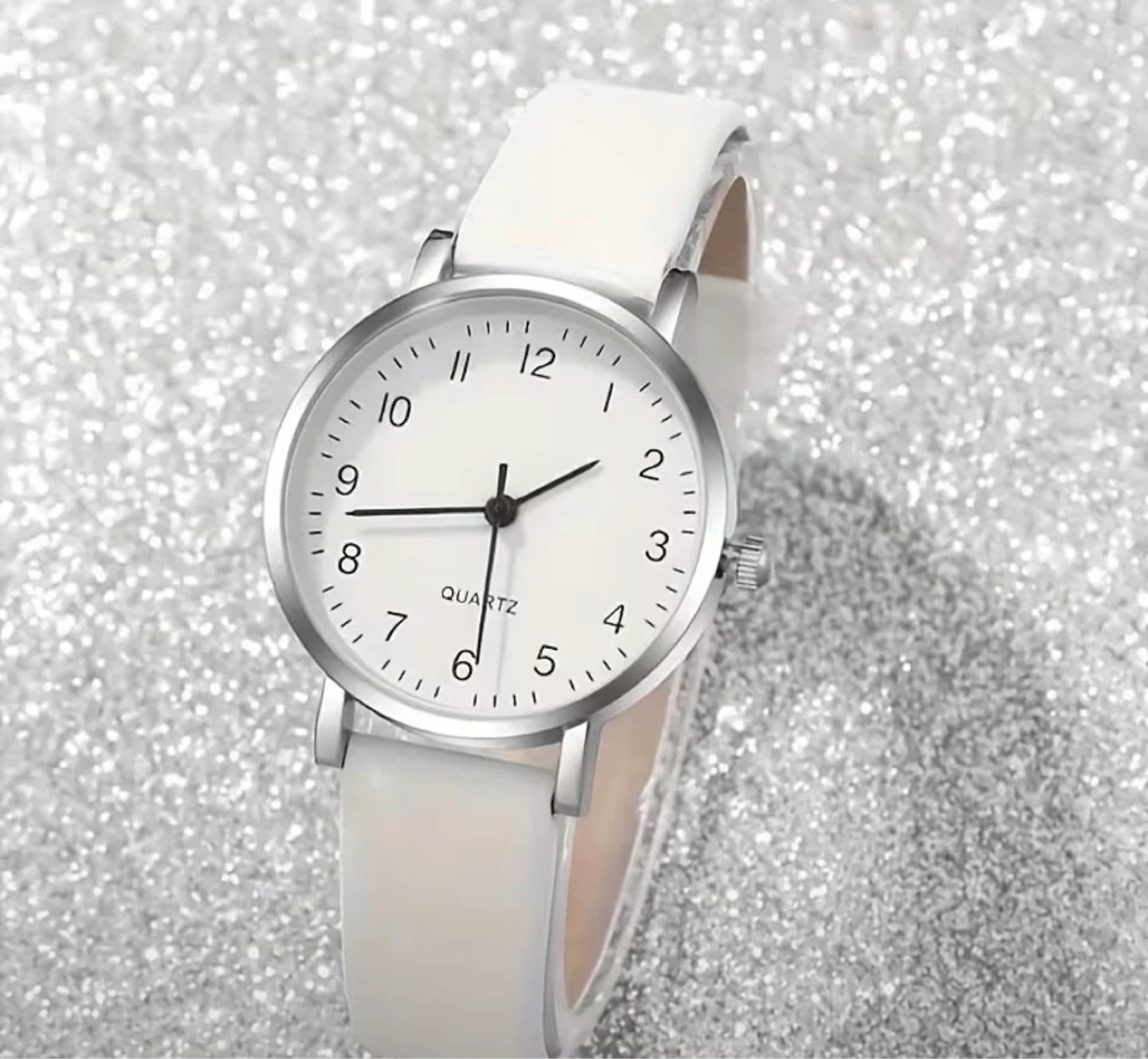 New White  Watch Set with Bracelet, Necklace & Earrings - photo 2