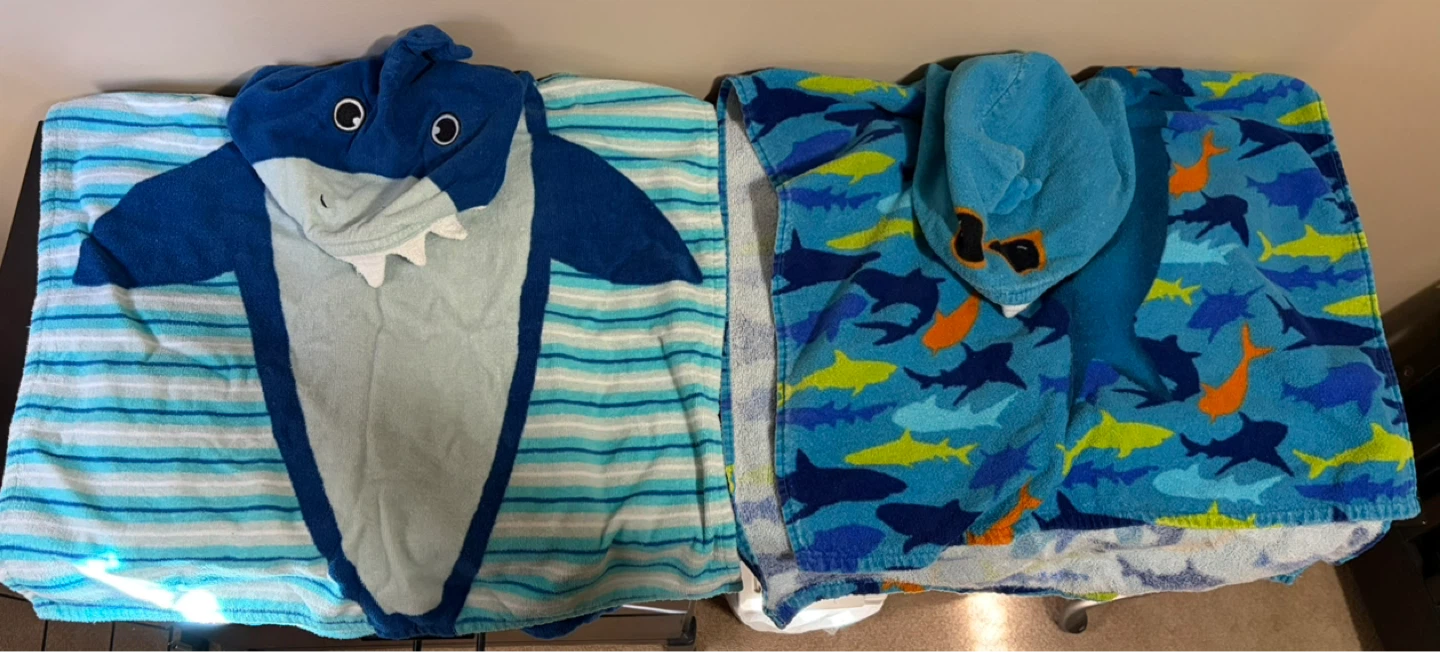Kids Hooded Towels - Octopus, Dinosaur, Shark Designs