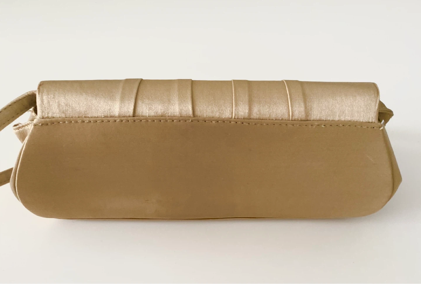 Gold Satin Clutch with Rhinestone Accent - photo 3
