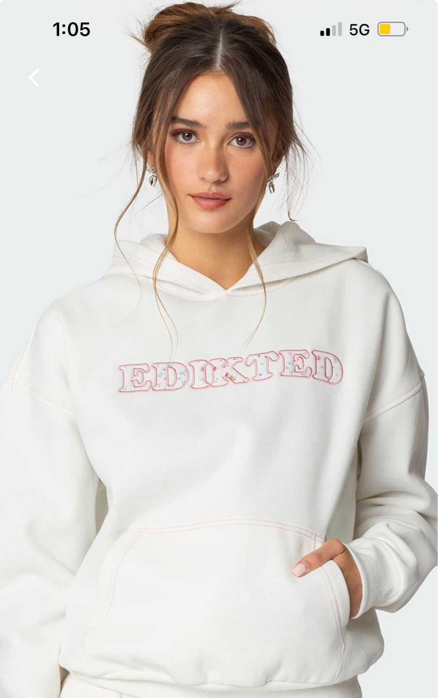 EDIKTED Cream Hoodie