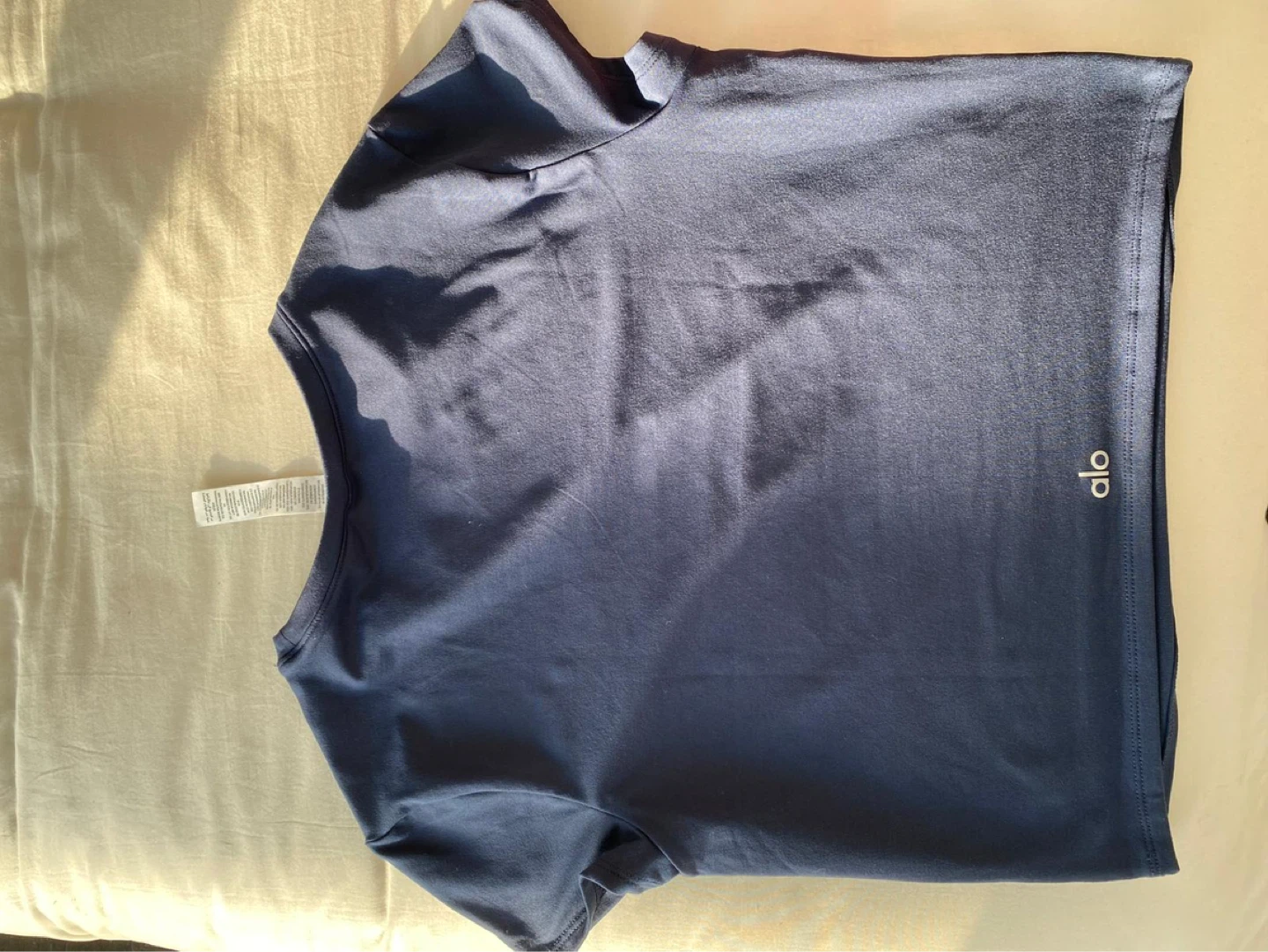 Alo Yoga Navy Blue Cropped T-Shirt