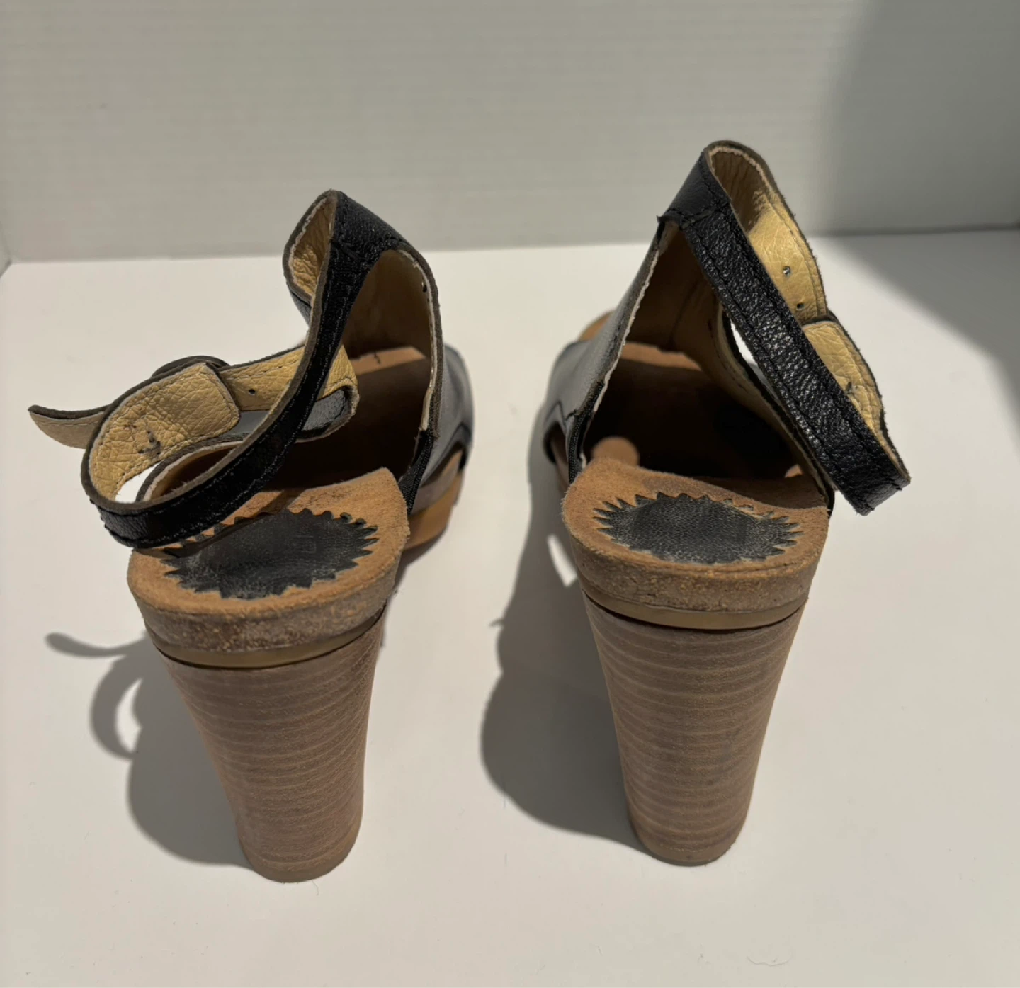 FLY LONDON Black Leather Slingback Heels Size 37 - photo 3