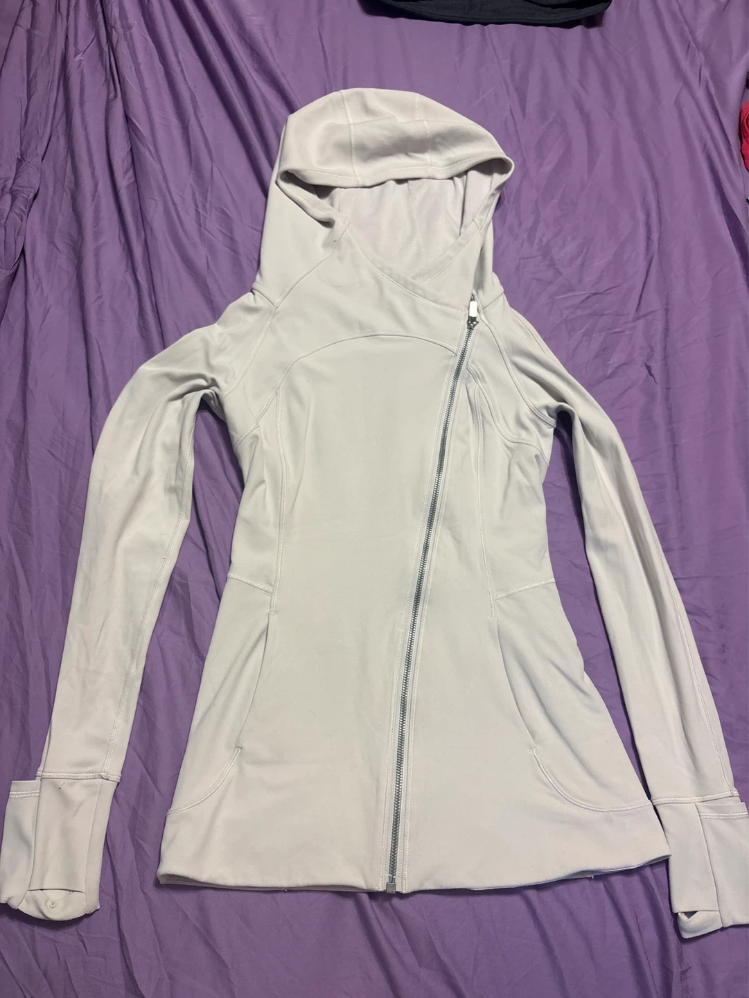 Lululemon Light Grey Asymmetrical Zip Hoodie Jacket
