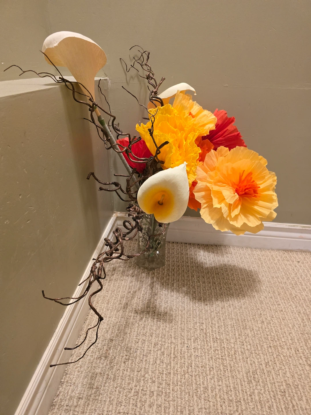 Assorted Paper Flower Arrangement with Branches - photo 2