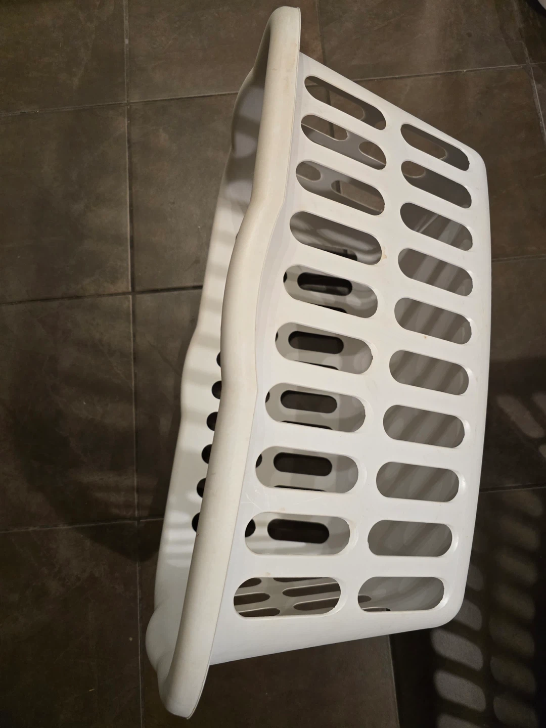 White Plastic Laundry Basket