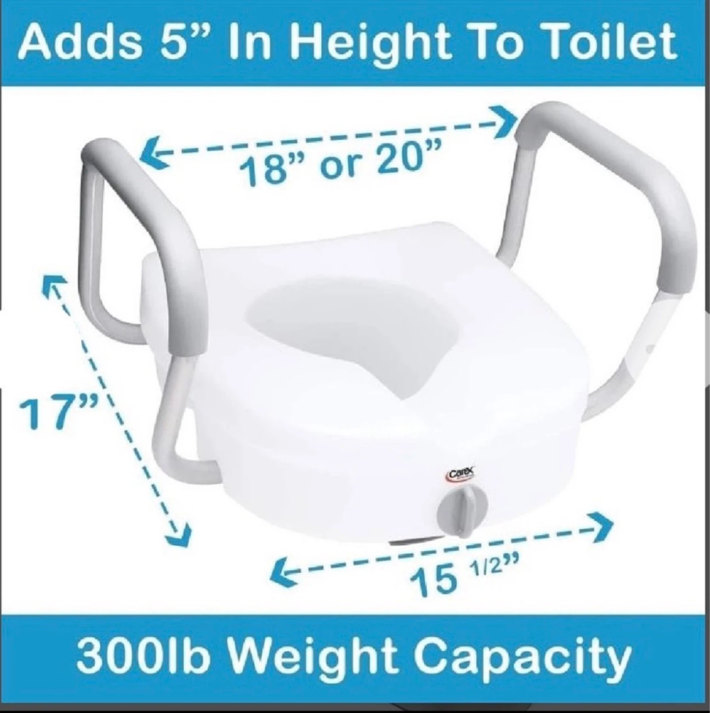 Carex Toilet Seat Riser with Handles