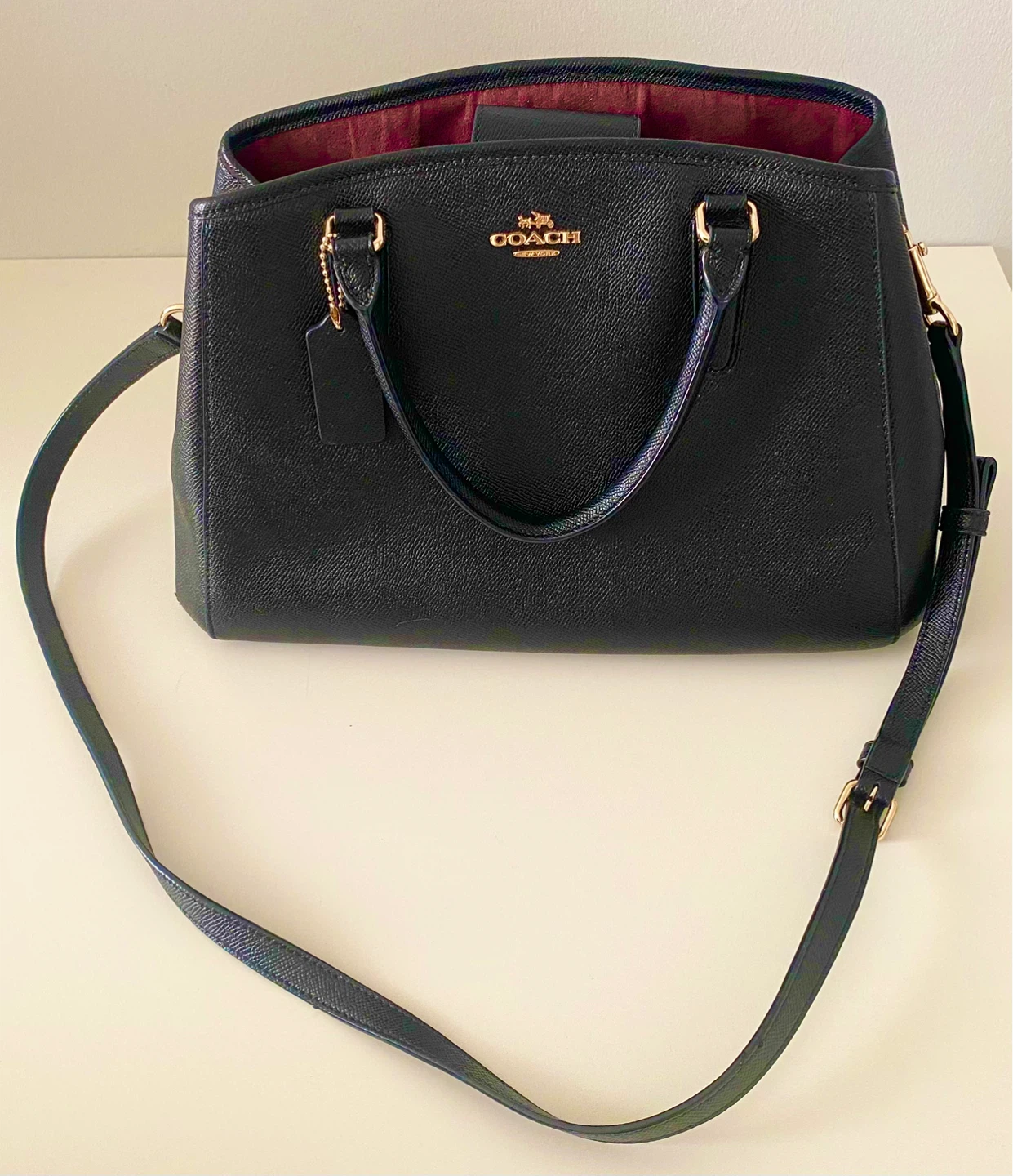 Coach Black Leather Satchel Bag