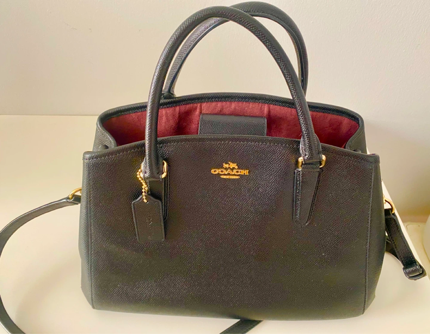 Coach Black Leather Satchel Bag - photo 5