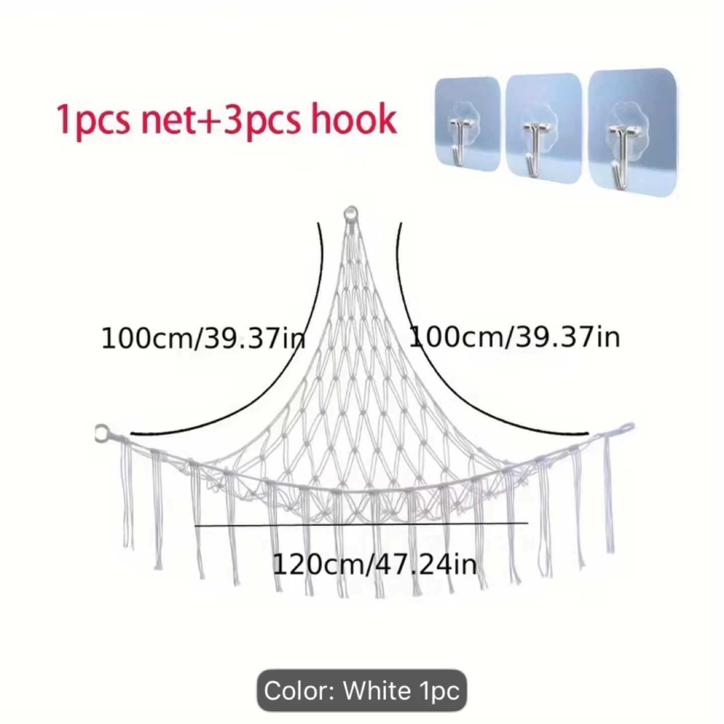 Macrame Toy Hammock - White - photo 2