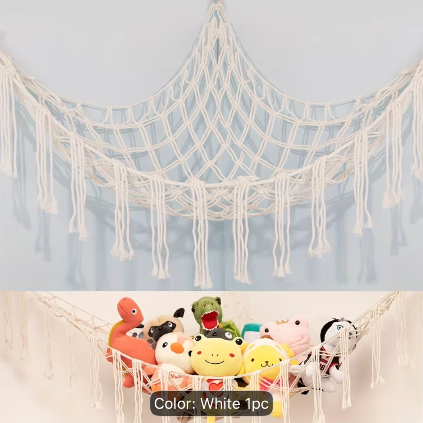 Macrame Toy Hammock - White