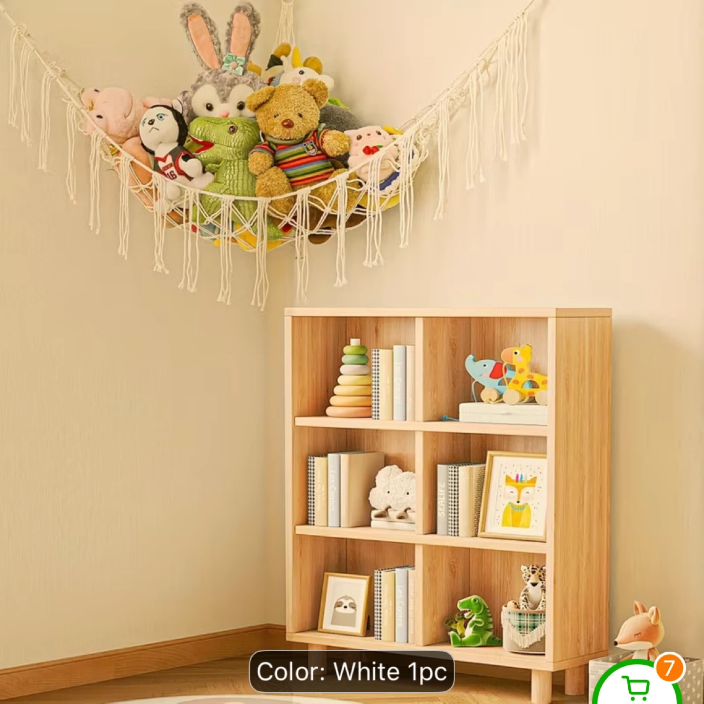 Macrame Toy Hammock - White - photo 3