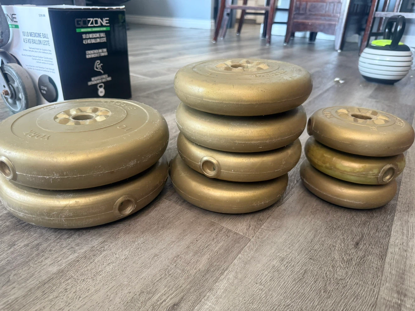 Vinyl Weight Plates Set – 45.5 lbs Total – Good Condition - photo 2