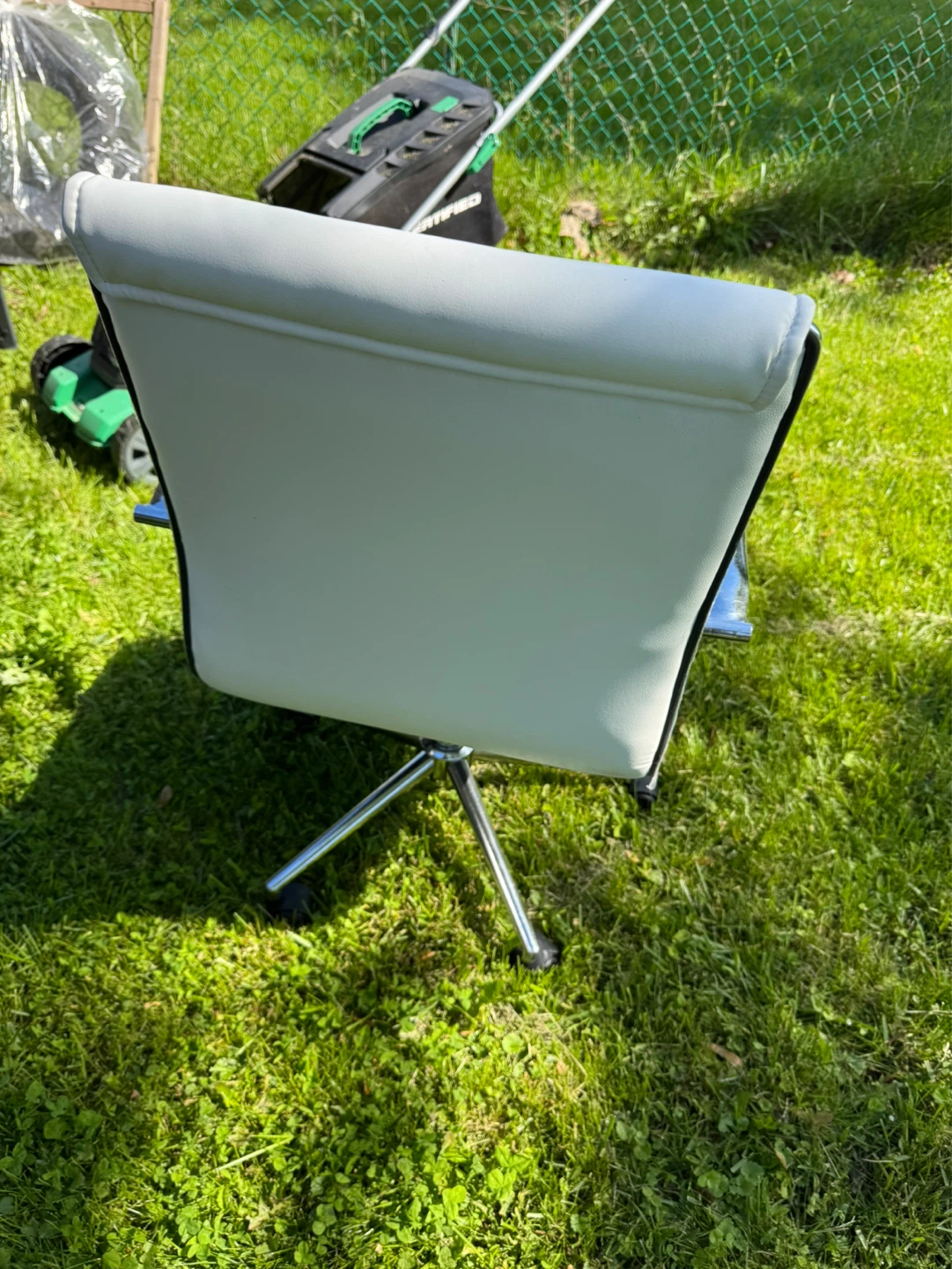 White Faux Leather Office Chair
