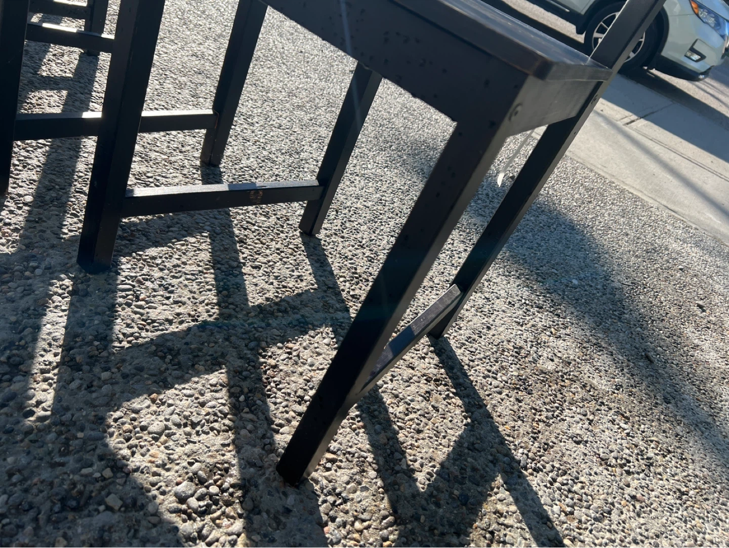 Set of 4 Black Wooden Dining Chairs and a white table - photo 2