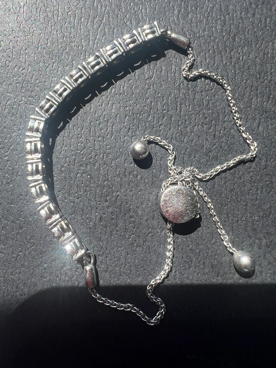 925 silver and diamonds Tennis Bracelet - photo 2
