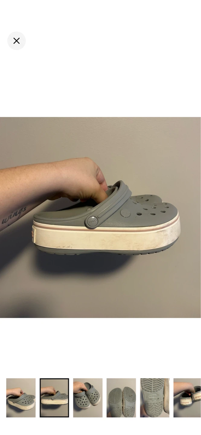 Crocs Platform Clogs Grey Size 6 - photo 2