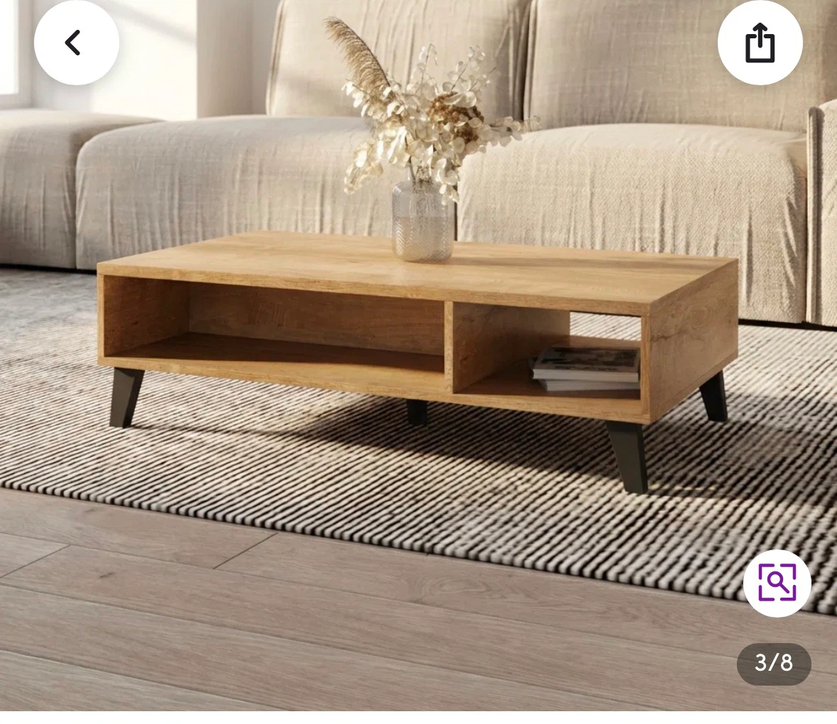 Modern Wood Coffee Table with Storage