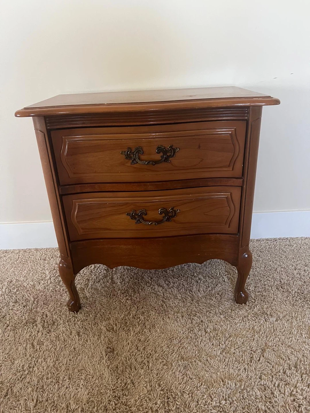 Wooden Nightstand with 2 Drawers