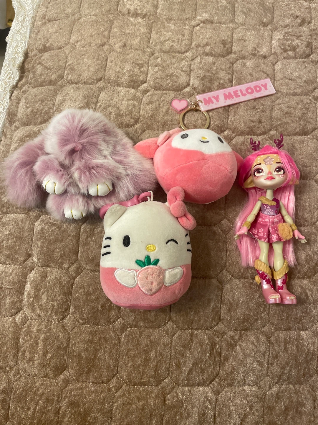 Sanrio and doll plushie bundle