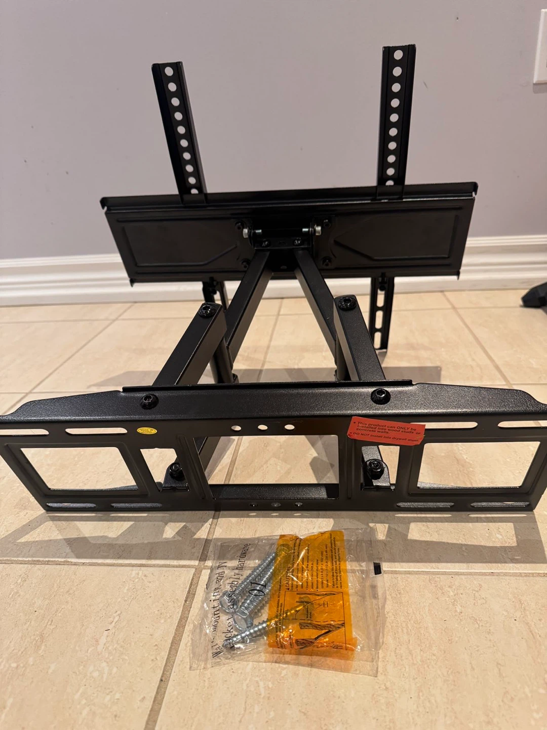 Black Articulating TV Wall Mount with Hardware - photo 3