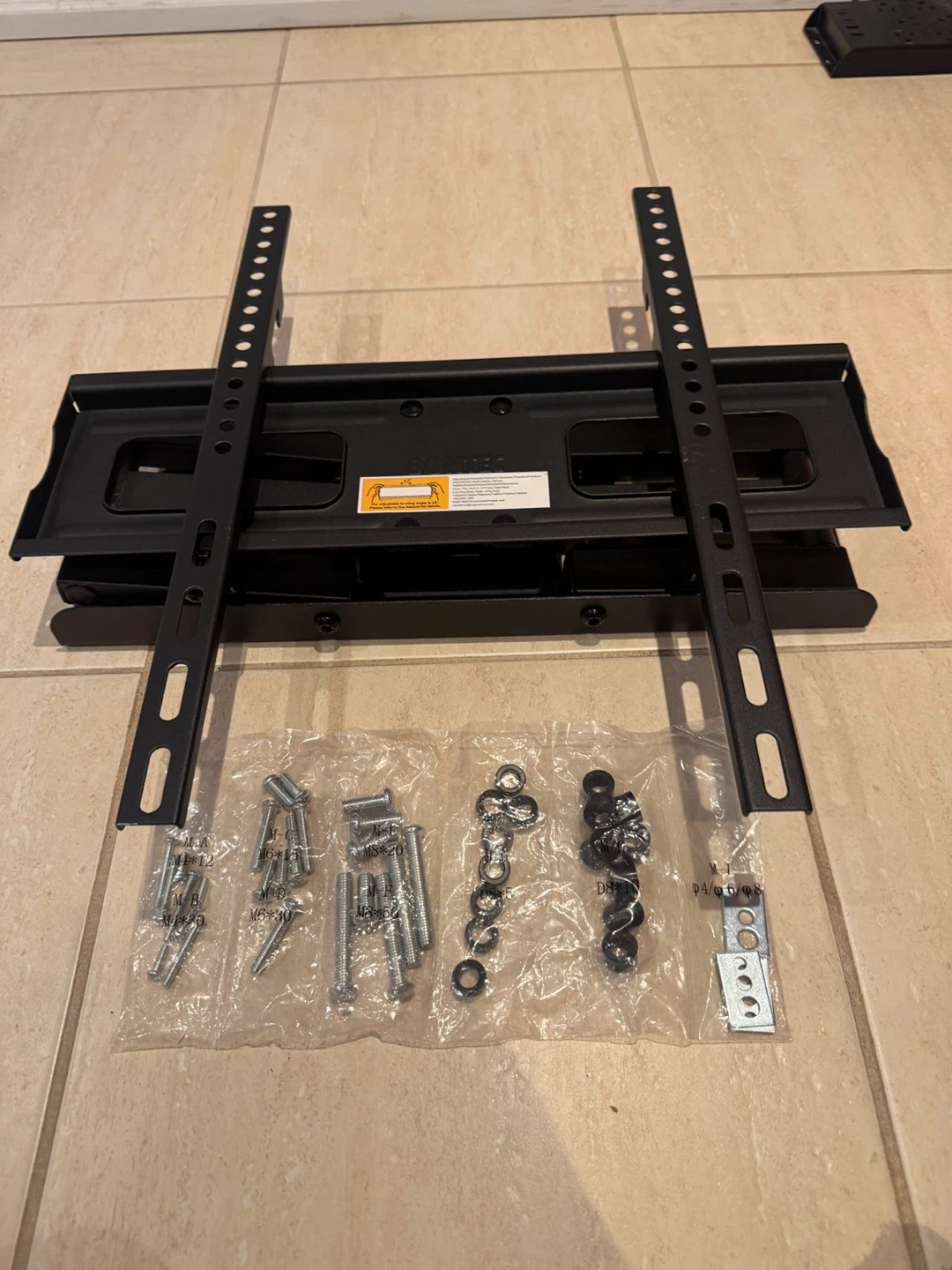 Black Articulating TV Wall Mount with Hardware - photo 4