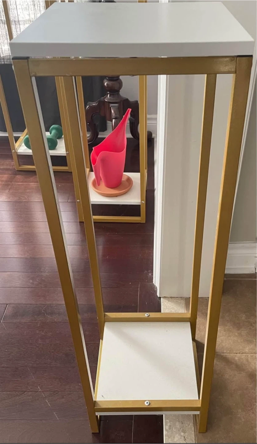 White and Gold Plant Stand - photo 2