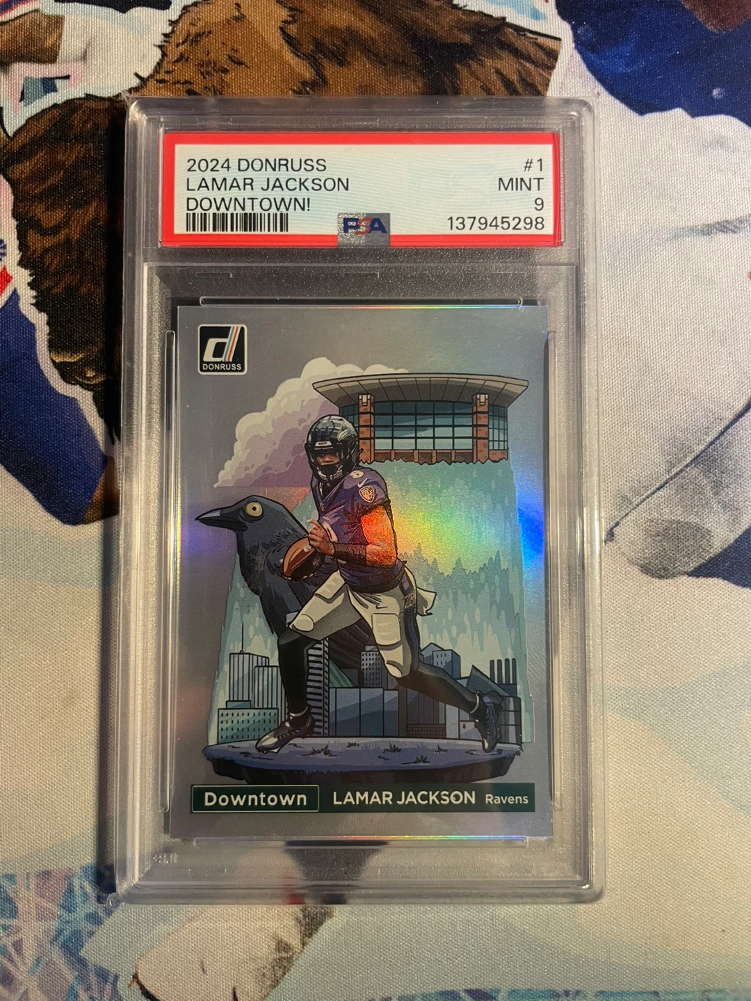 2024 Donruss Lamar Jackson Downtown! PSA 9 Mint