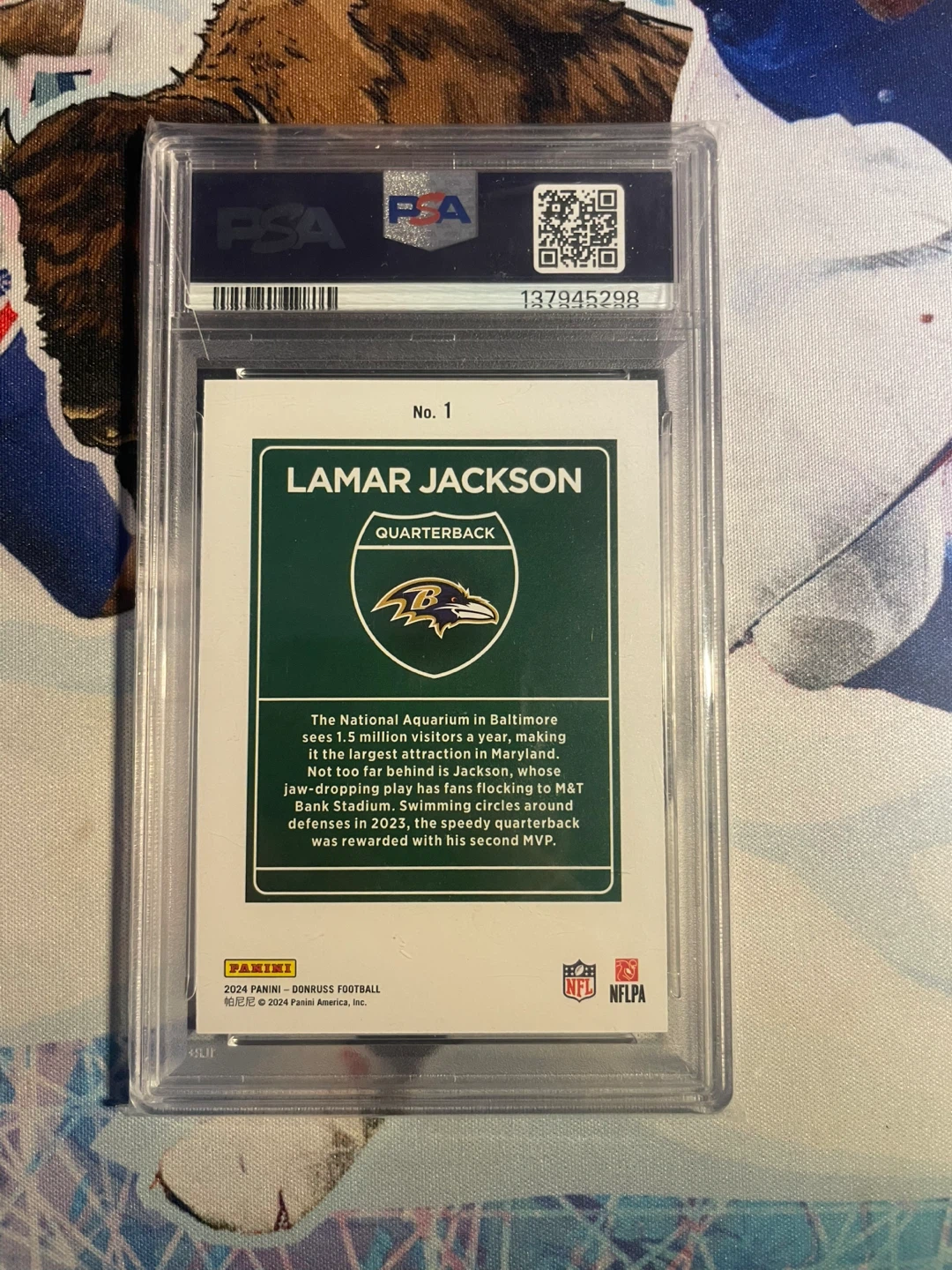 2024 Donruss Lamar Jackson Downtown! PSA 9 Mint - photo 2