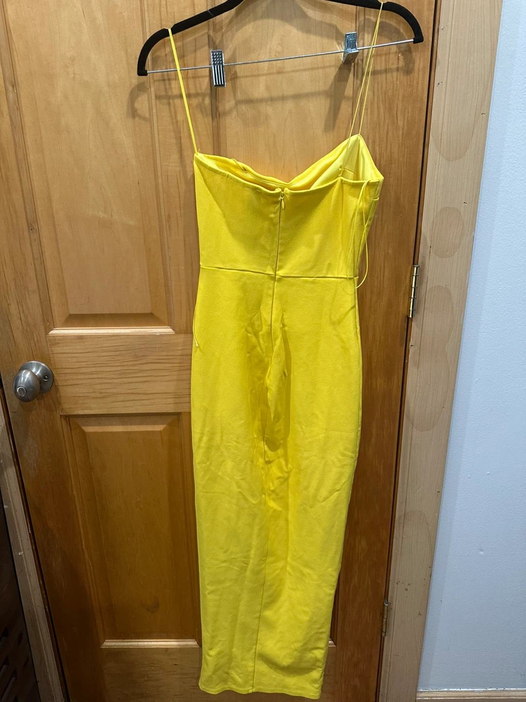 Yellow Strappy Midi Dress with Slit - photo 2