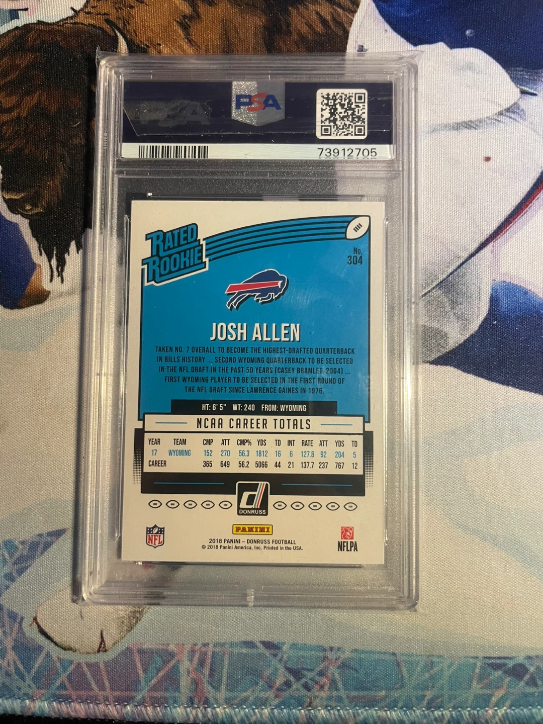 2018 Panini Donruss Rated Rookie Josh Allen RC Gem Mint 10 - photo 2