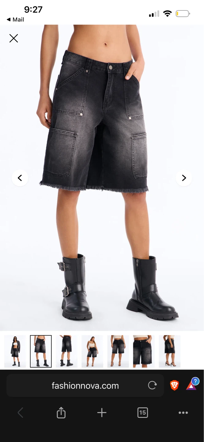 Fashion Nova Denim Cargo Shorts - photo 2