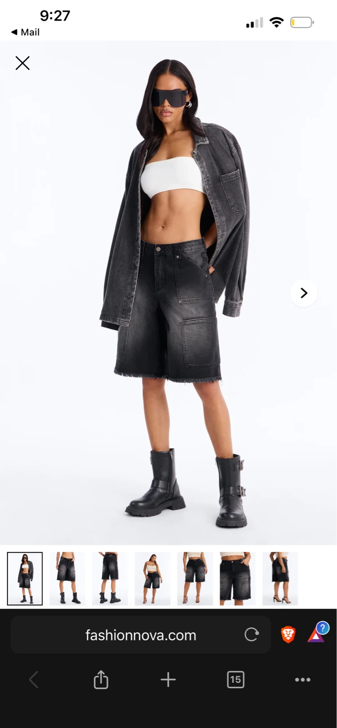 Fashion Nova Denim Cargo Shorts