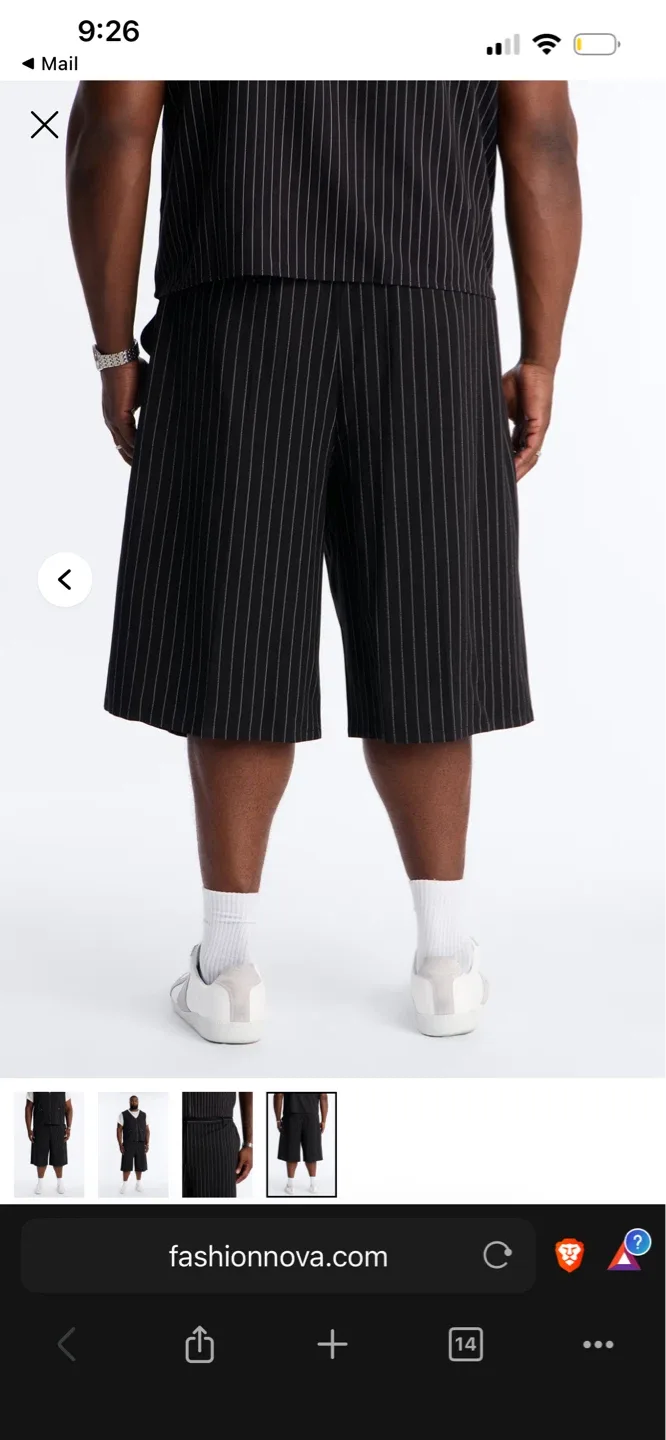Fashion Nova Pinstripe Wide Leg Shorts - photo 2