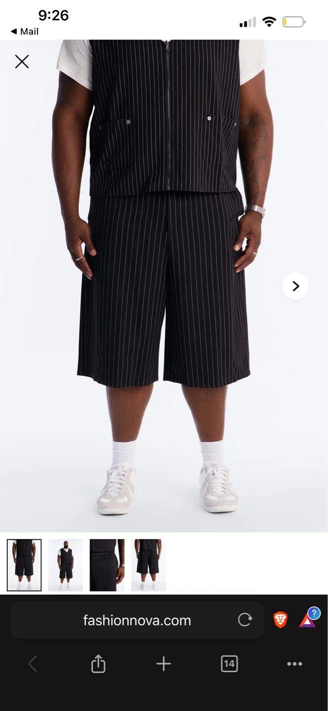 Fashion Nova Pinstripe Wide Leg Shorts