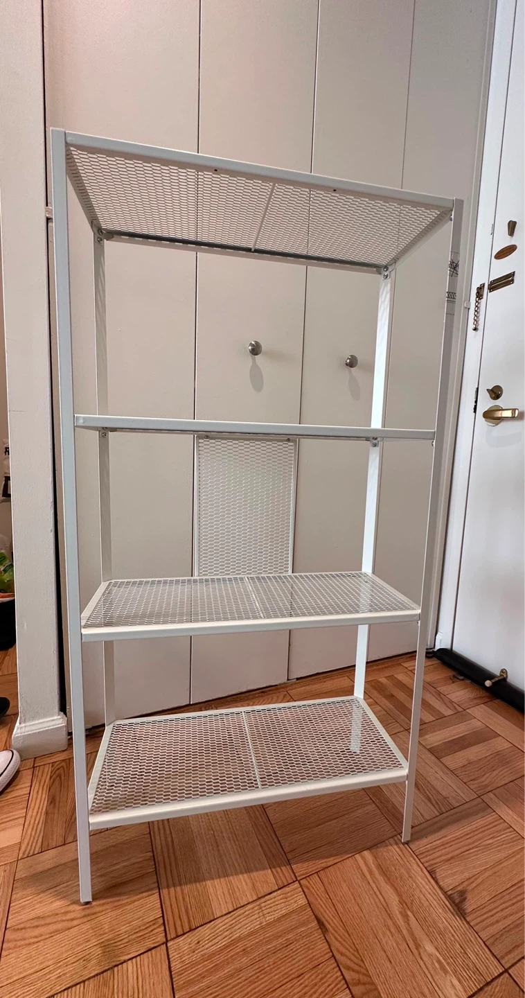 MOVING SALE - White 3-Tier Metal Shelf Unit