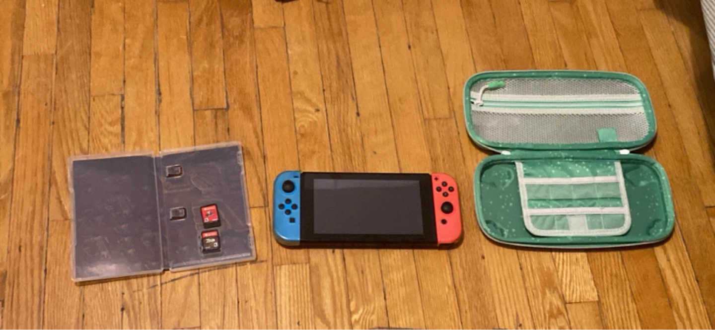 Nintendo Switch Console with Case and Games