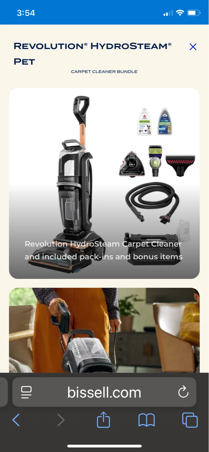 Bissell Revolution HydroSteam Pet Carpet Cleaner Attachments