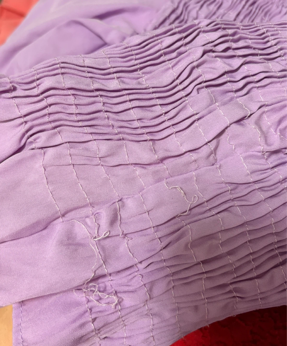 Purple Smocked Puff Sleeve Crop Top - photo 2