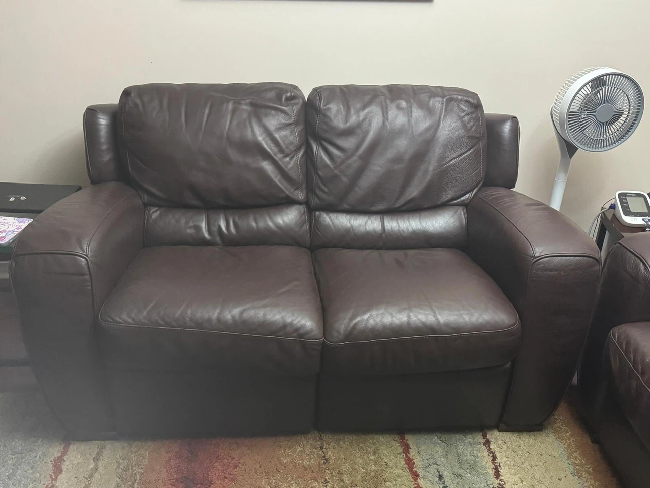 Dark Brown Leather Loveseat Recliner