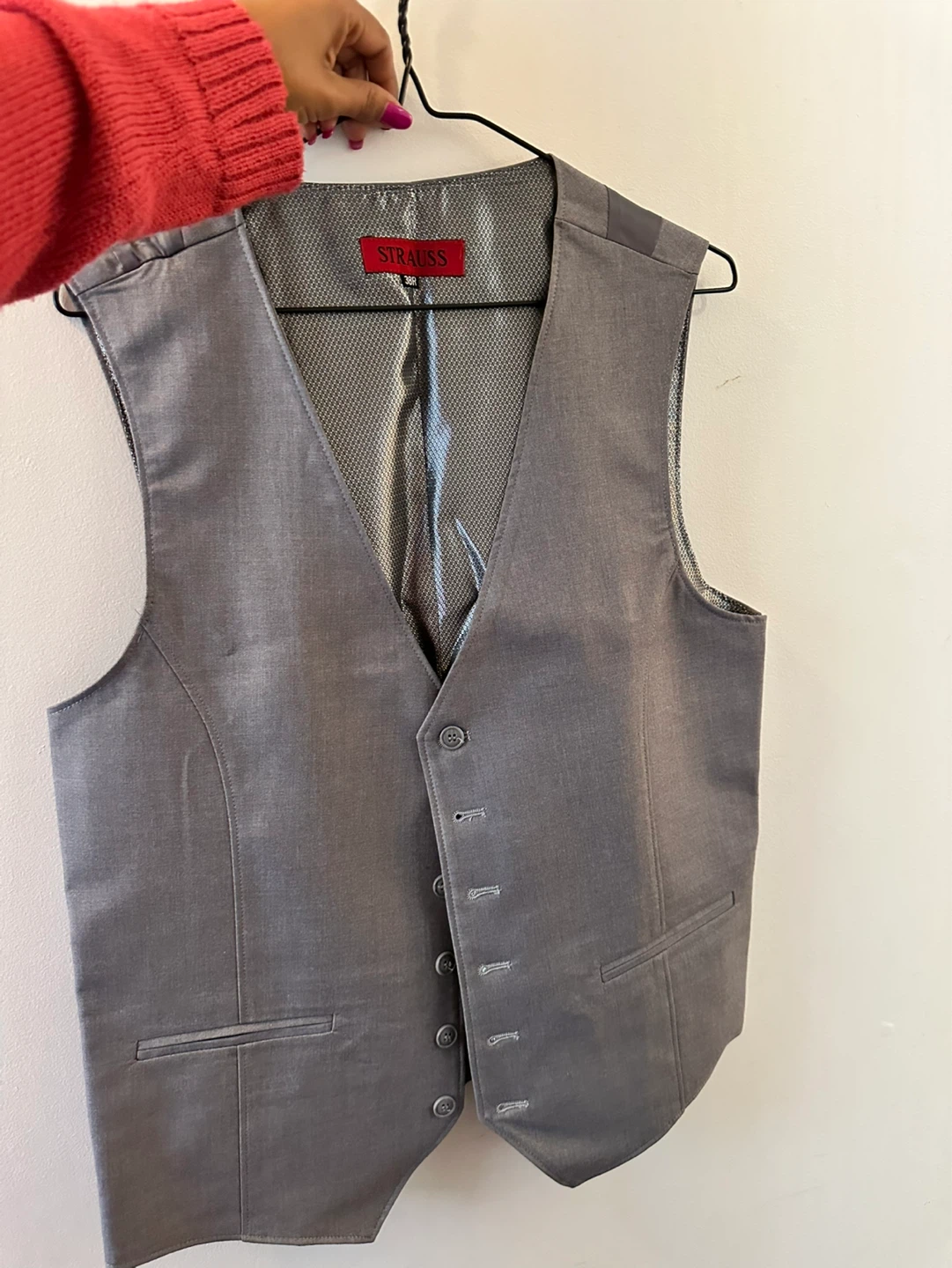 Strauss Grey Vest 38R