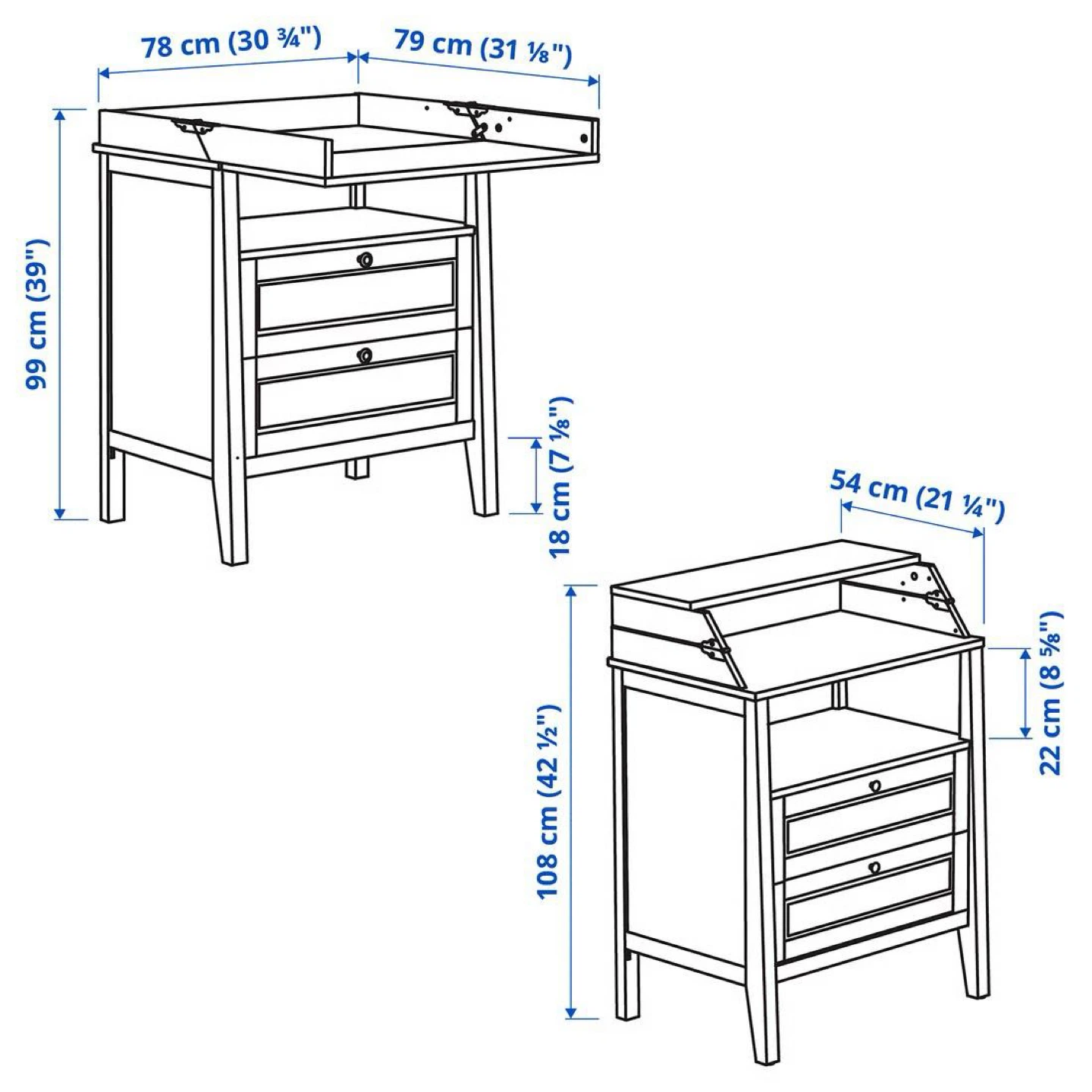 White Changing Table with Drawers - photo 4