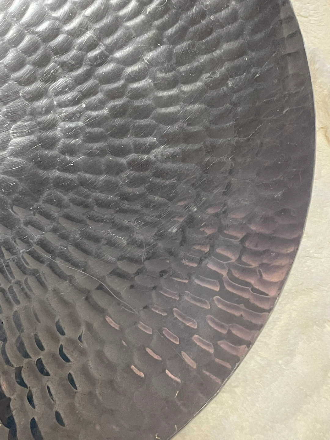 An Over Sized 17inch Pounded metal Bowl - photo 5