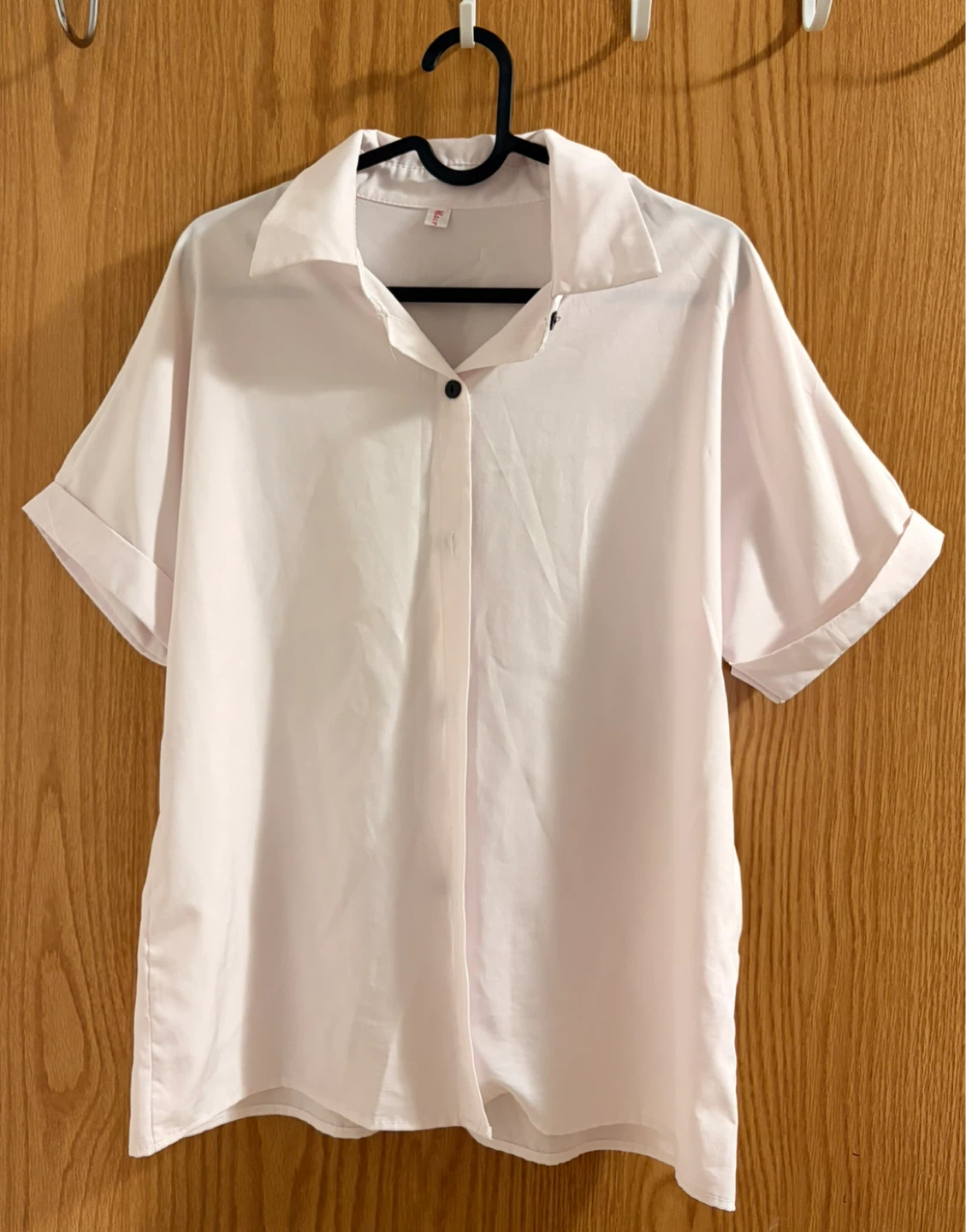Pale Pink Short Sleeve Button-Up Shirt