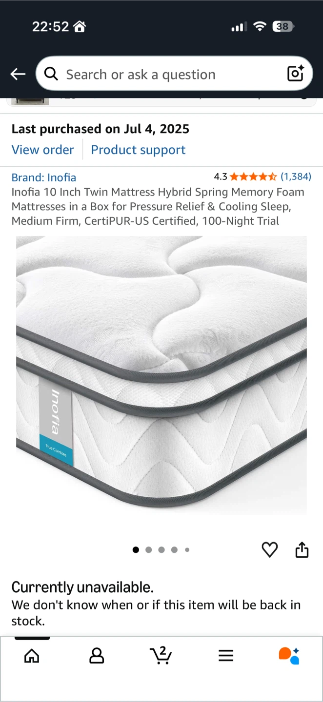 Inofia 10 Inch Twin Mattress